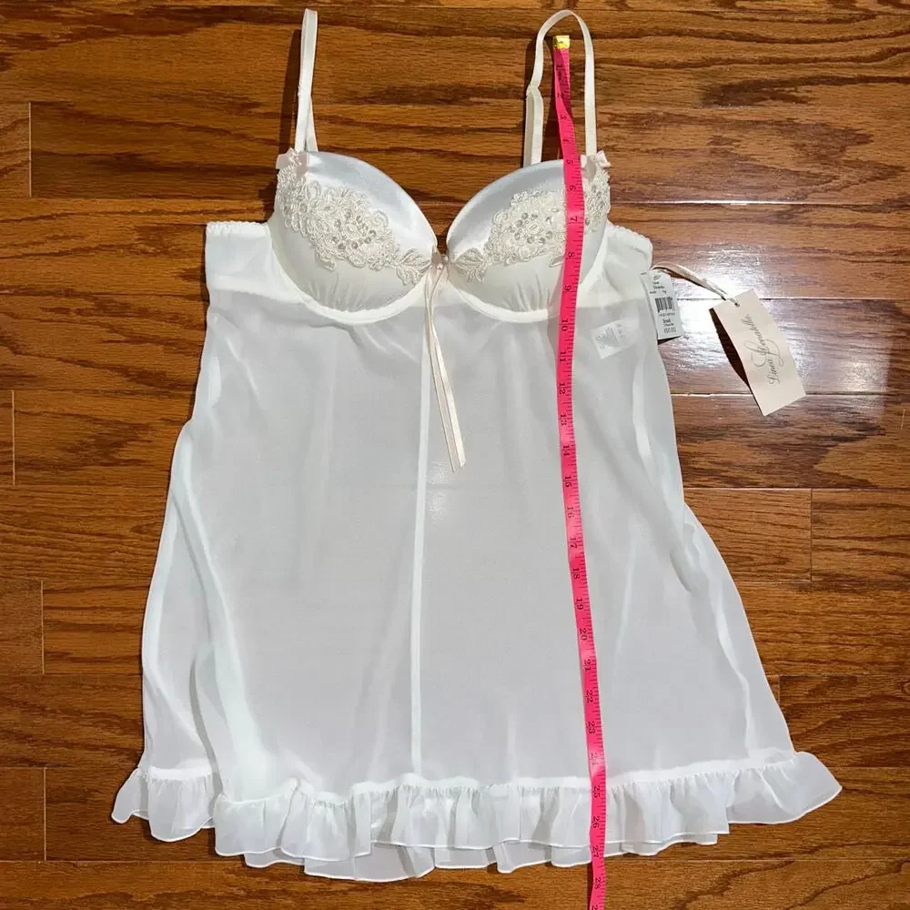 NWT Linea Donatella Ivory Bridal Slip Babydoll Chemise Size Small
